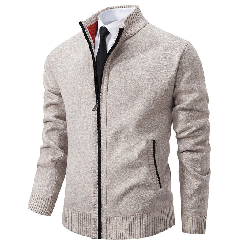 Herren sportliche Strickjacke mit Stehkragen und Reißverschluss Krohn-e