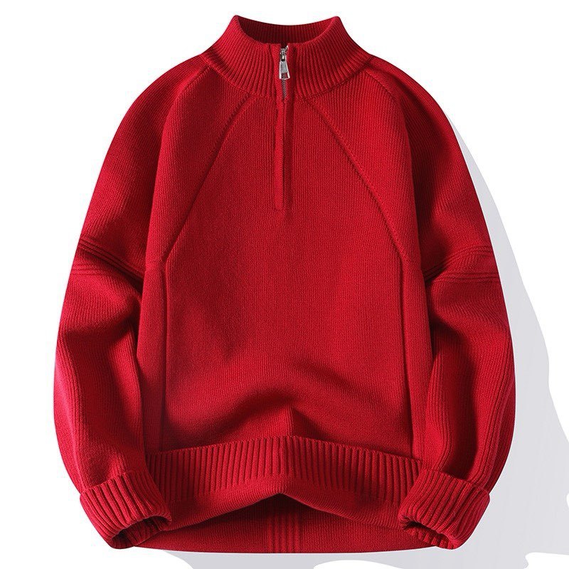 Herren Strickpullover mit hohem Kragen und Reißverschluss Krohn-e