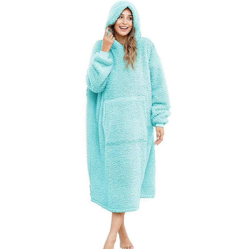 Herren Kuscheliger Fleece-Bademantel mit Kapuze und Taschen Krohn-e