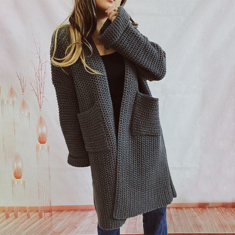 Krohn-e | Einfarbige Strickjacke