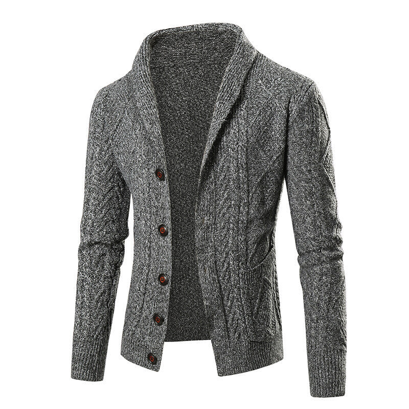 Herren Strickjacke mit modernem Zopfmuster und praktischen Taschen Krohn-e
