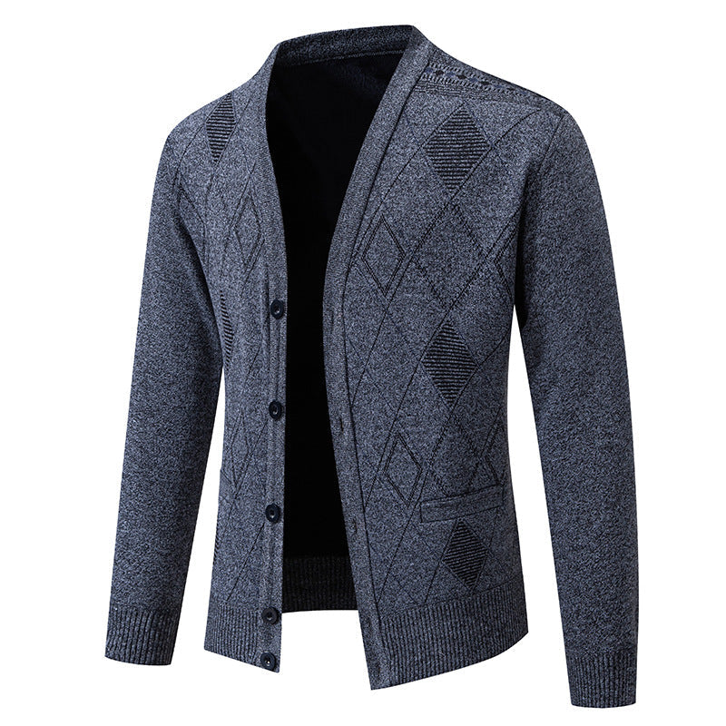 Herren Strickjacke mit eleganter Rautenstruktur Krohn-e