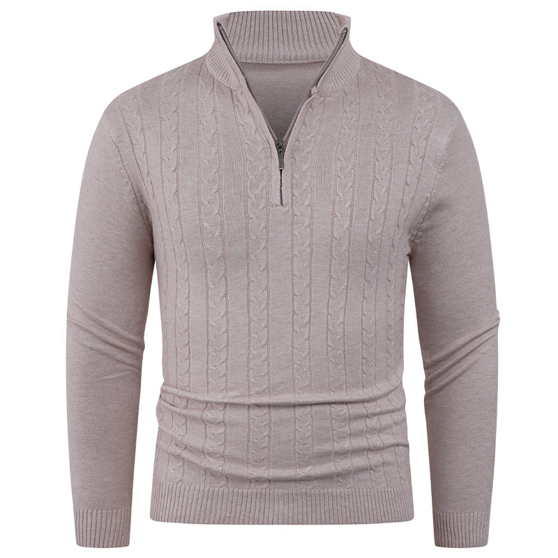 Herren Strukturierter Pullover mit ZIP-Kragen Krohn-e
