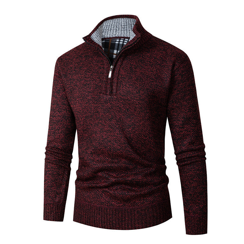 Herren Pullover mit hohem Kragen und praktischem Reißverschluss Krohn-e