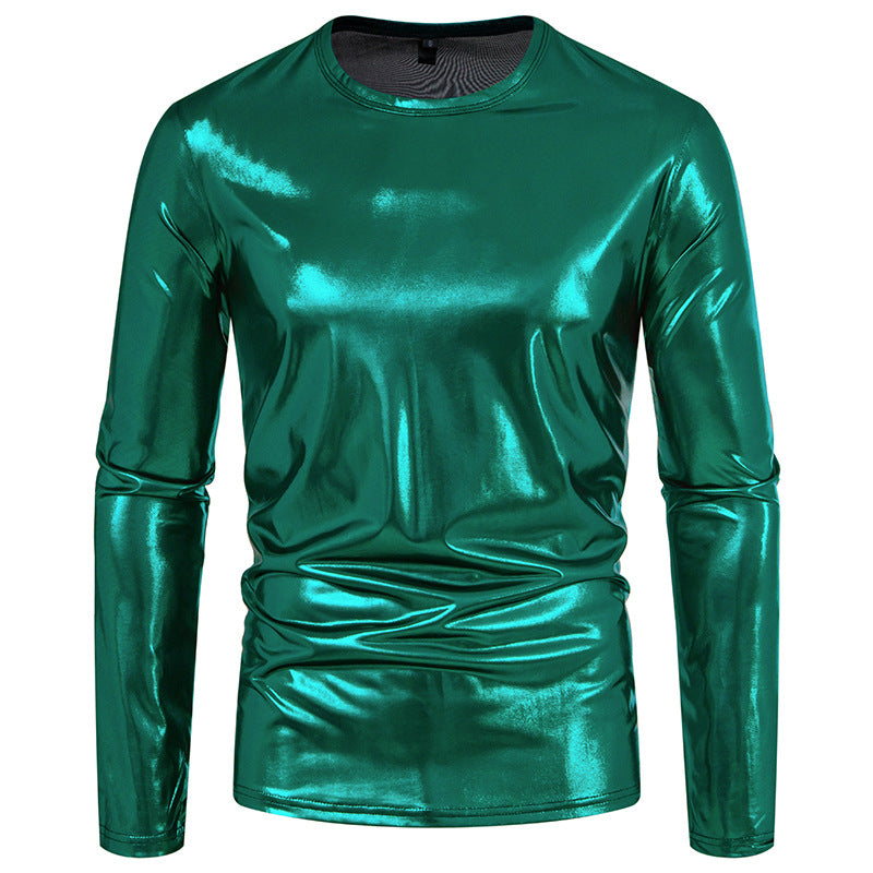 Herren Langarmshirt aus glattem, reflektierendem Material Krohn-e