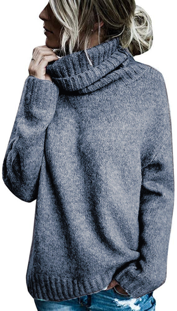 Damen Grobstrickpullover mit hohem Kragen und lässigem Schnitt Krohn-e