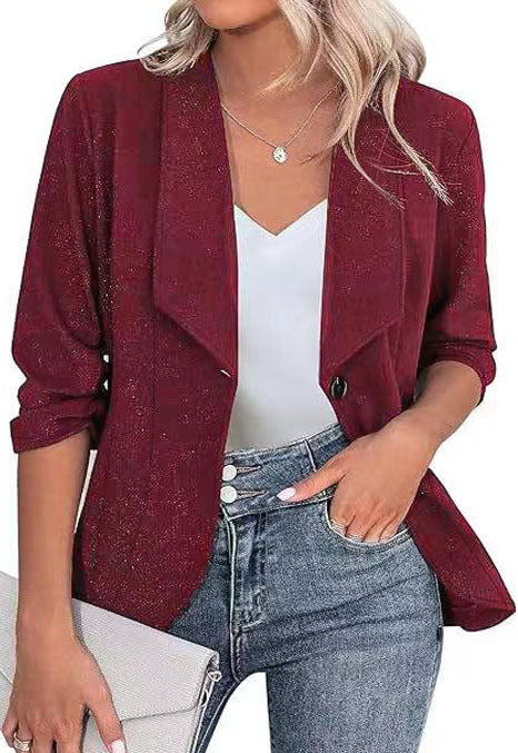 Damen Glitzer Blazerjacke mit femininer Silhouette und elegantem Revers Krohn-e