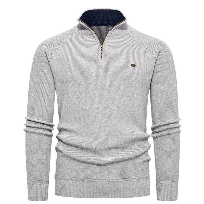 Herren Strickpullover mit Stehkragen und Reißverschluss Krohn-e