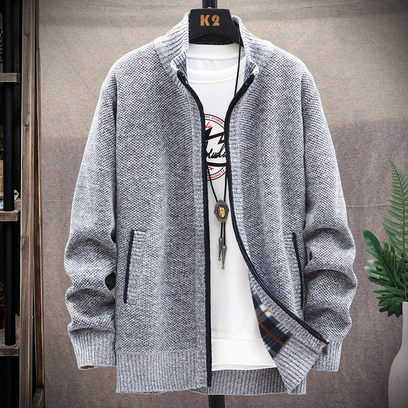 Herren Strickjacke mit Stehkragen und Taschen Krohn-e