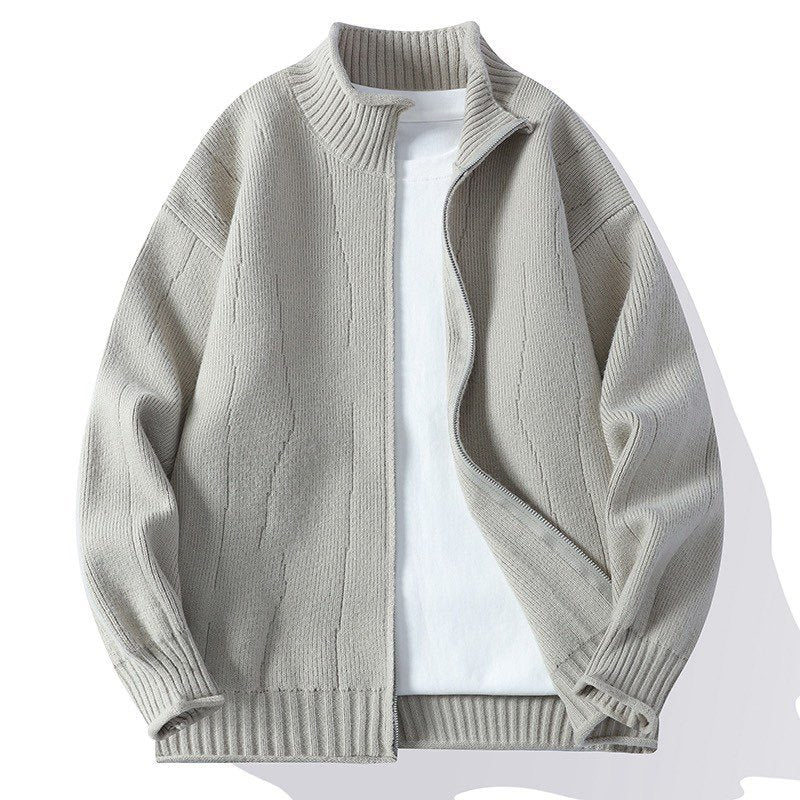 Herren Modische Strickjacke mit hochgeschlossenem Kragen und Reißverschluss Krohn-e
