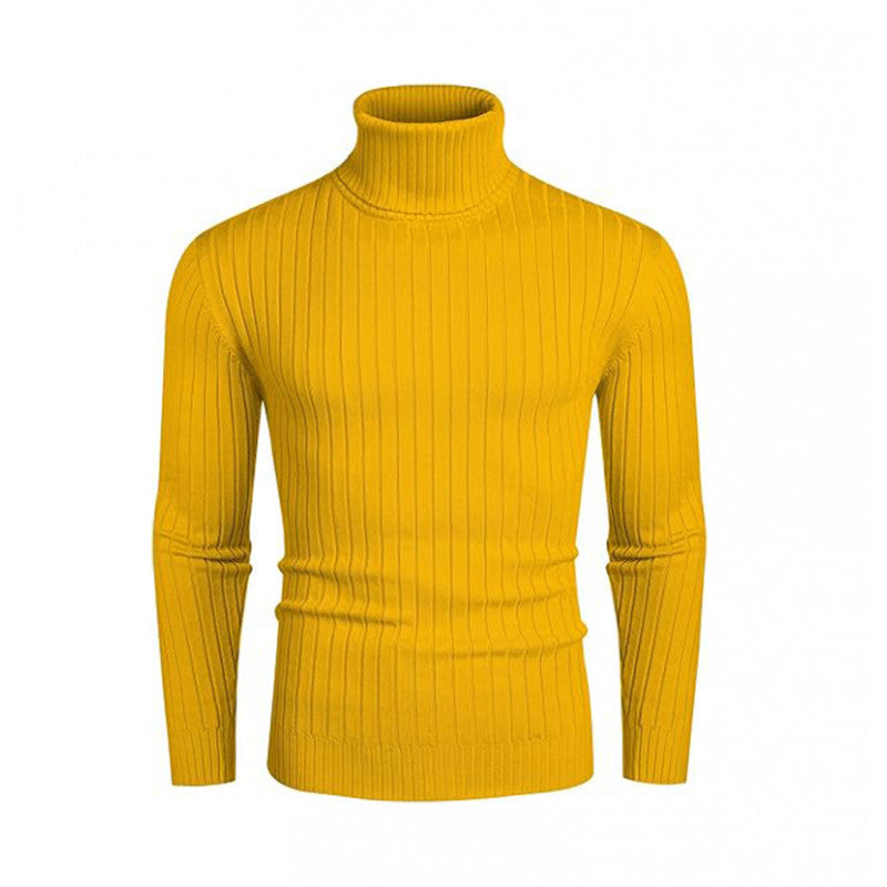 Herren eleganter Rollkragenpullover aus feinem Rippenstrick Krohn-e