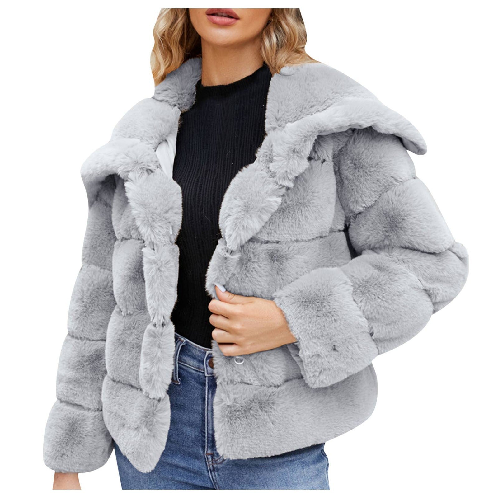 Damen Trendige Puffjacke mit weich gefüttertem Kunstfell Krohn-e