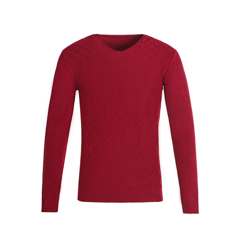 Herren V-Ausschnitt Pullover mit Strukturmuster Krohn-e