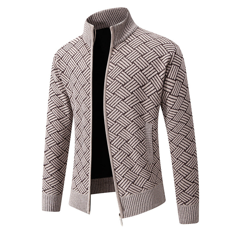 Herren Strickjacke mit modernem Karomuster Krohn-e