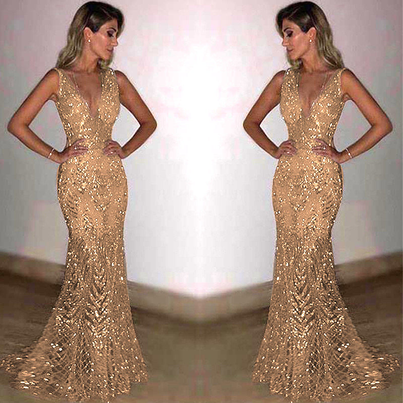 Damen Elegantes Abendkleid mit schimmernden Pailletten und figurbetontem Schnitt Krohn-e
