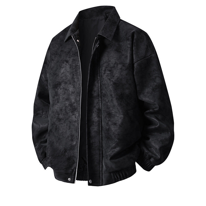 Herren Kunstleder-Bomberjacke mit lässigem Schnitt und praktischen Taschen Krohn-e