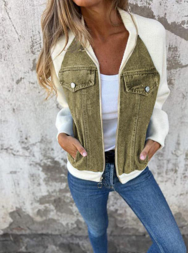 Krohn-e | Gestrickte Patchwork Kapuzenjacke
