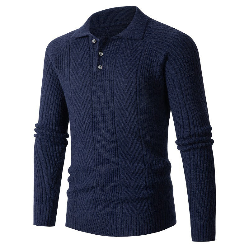 Herren Strickpullover mit klassischem Rautenmuster und Knopfleiste Krohn-e