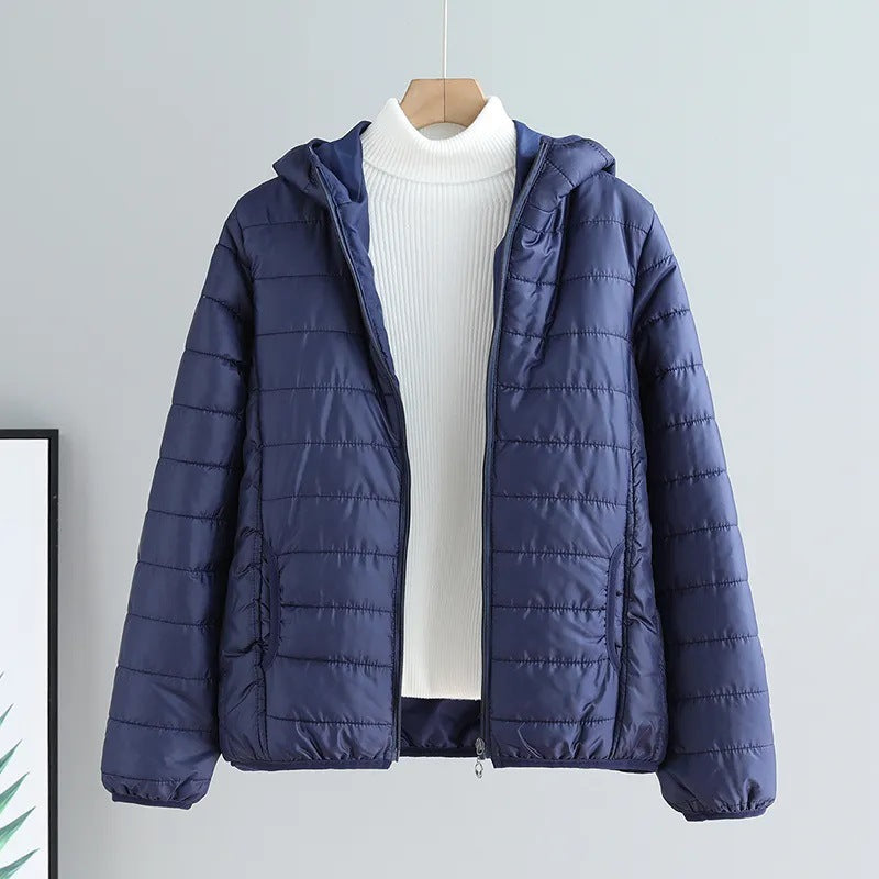 Damen gesteppte Übergangsjacke mit praktischen Taschen und Kapuze Krohn-e