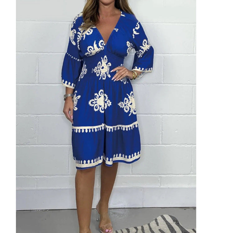 Fudus Sommerkleid: Blumig, Dreiviertelarm