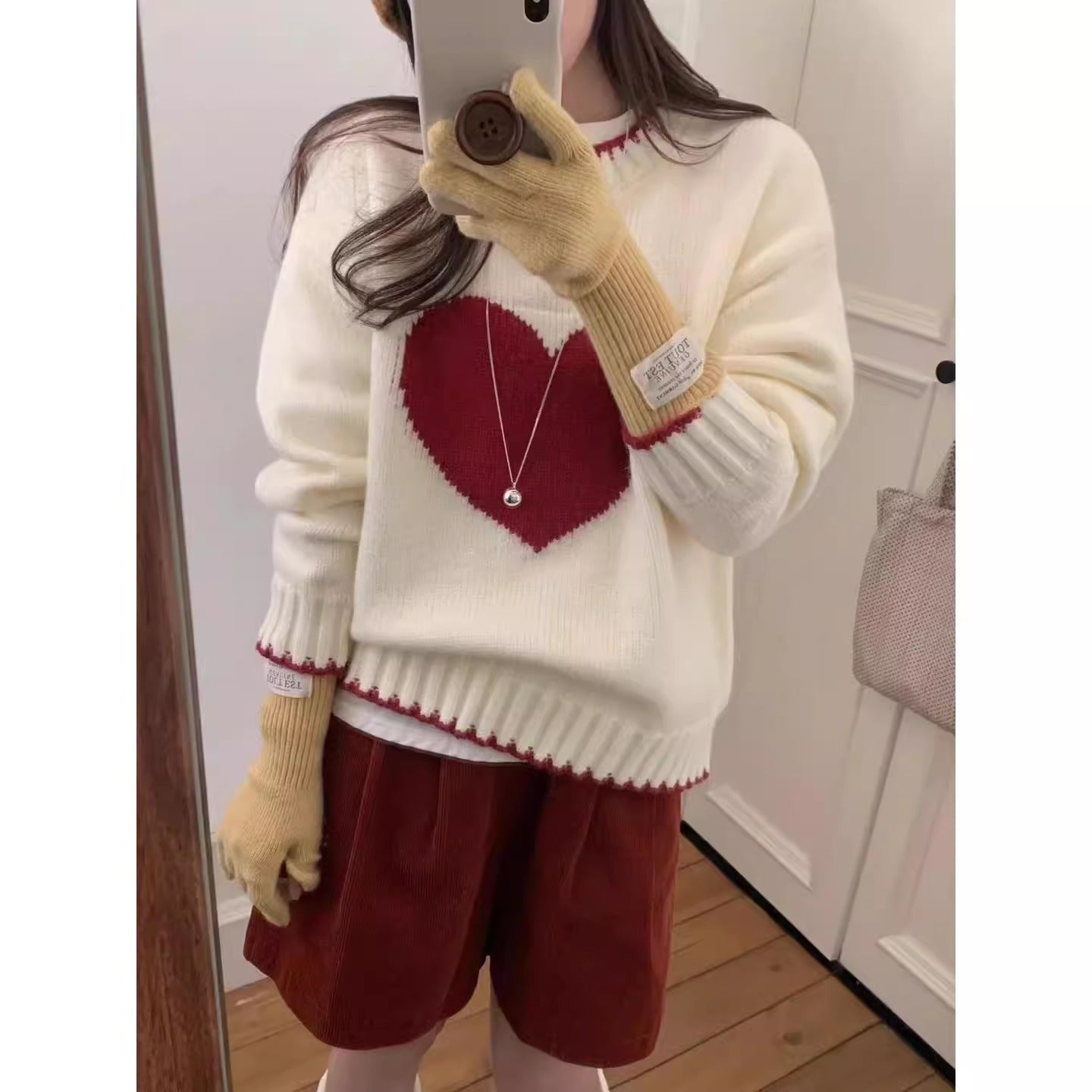 Damen angesagter Pullover mit Herzmotiv und lässigem Schnitt Krohn-e