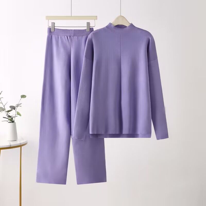 Damen elegantes Set aus langärmligem Oberteil und Palazzo-Hosen Krohn-e