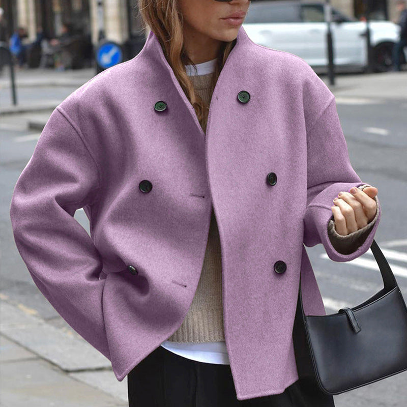 Damen Wolljacke mit doppelter Knopfleiste und weitem Schnitt Krohn-e