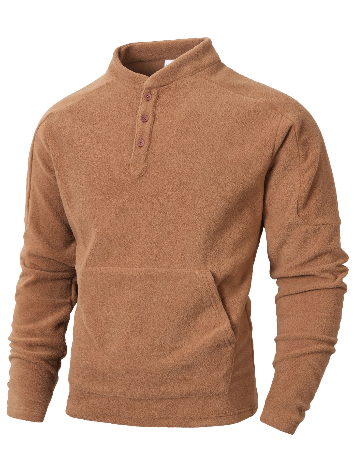 Herren Kuscheliger Fleece-Pullover mit Knopfleiste Krohn-e