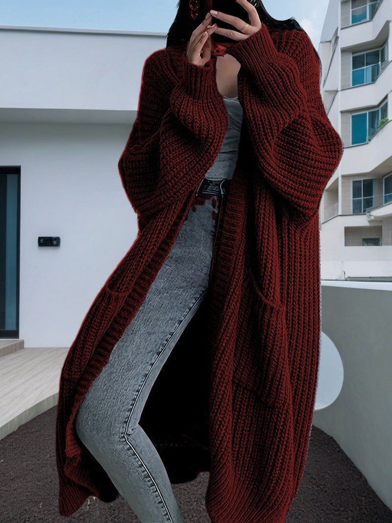 Damen Großer Strickcardigan mit lässiger Passform und großen Taschen Krohn-e