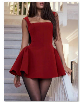 Damen Kurzärmeliges Kleid mit weitem Rock Krohn-e