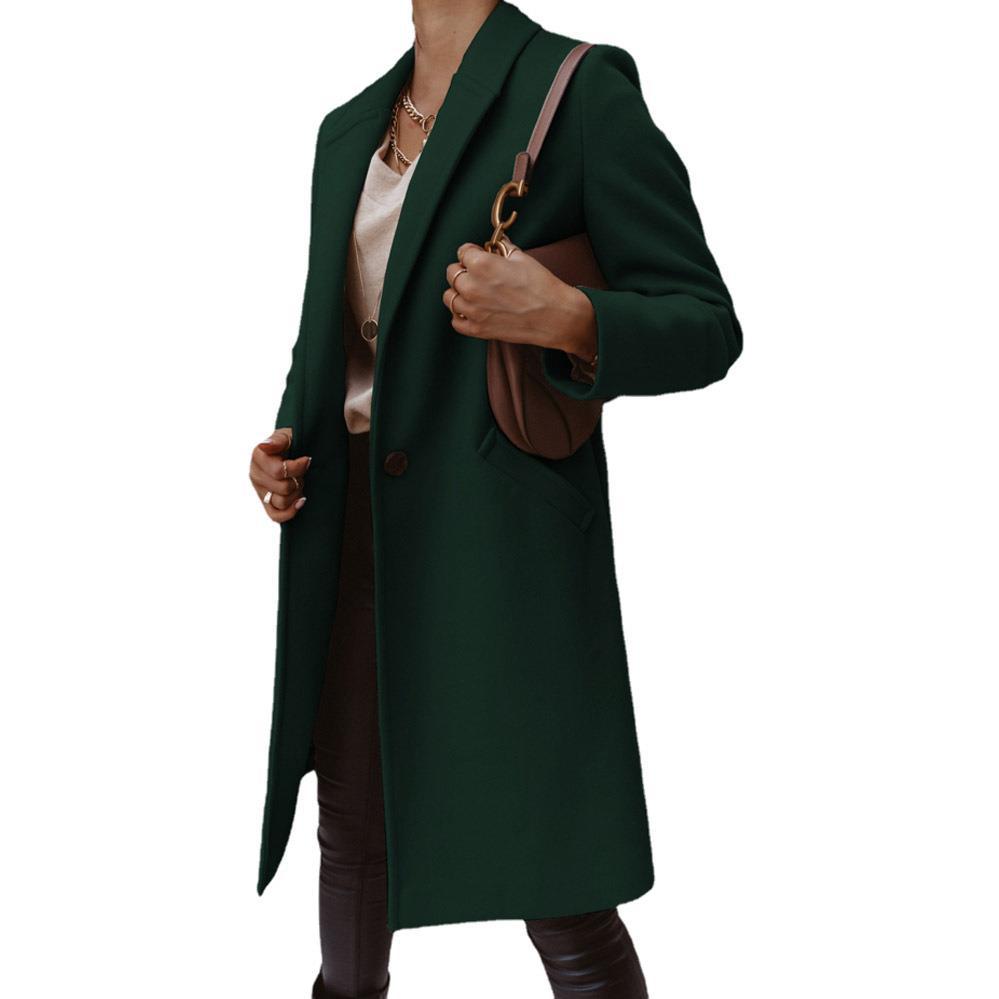 Damen Eleganter Langmantel mit schmalem Schnitt und tiefen Taschen Krohn-e