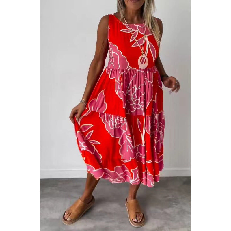 Fudus Modisches Trägerkleid mit Print