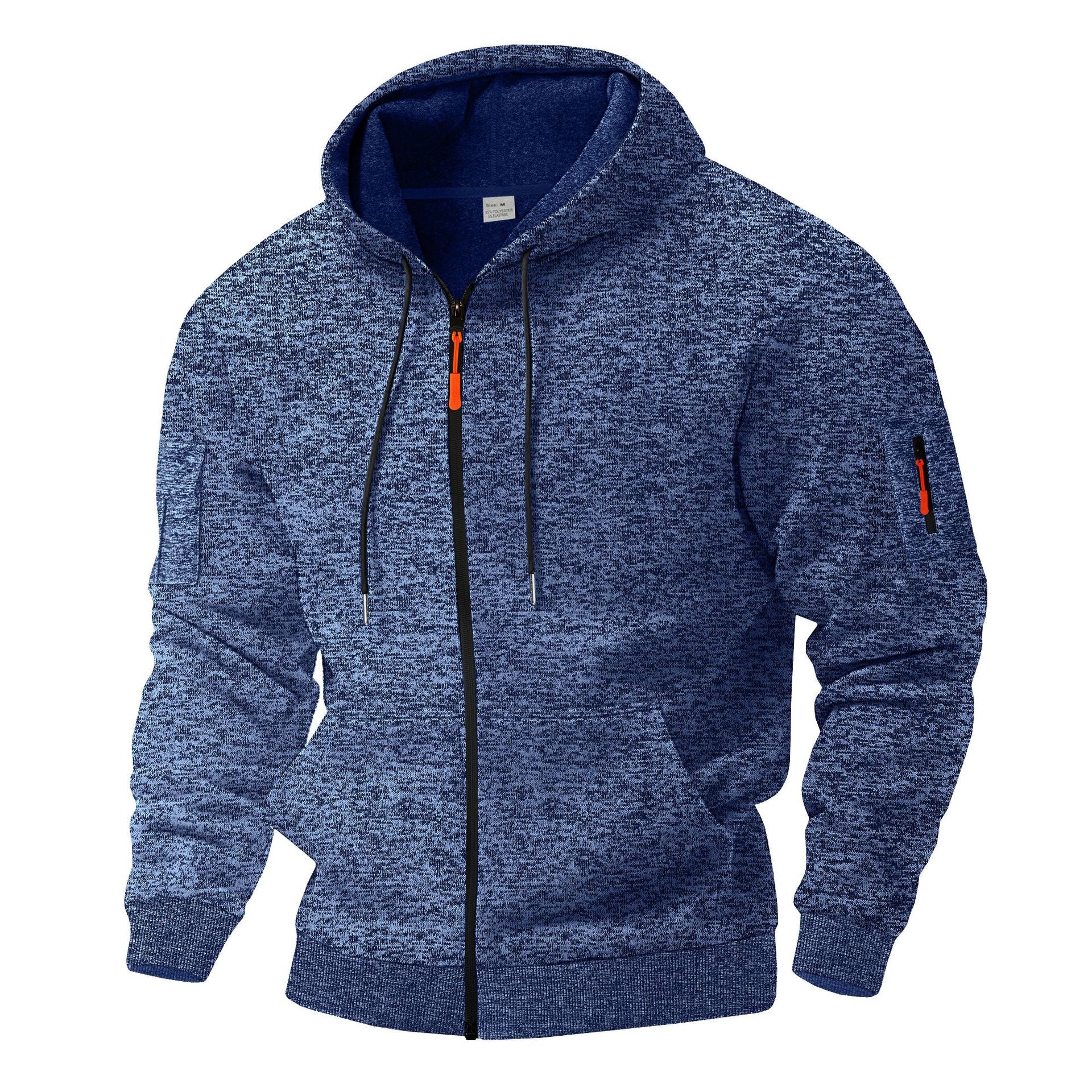 Herren sportlicher Kapuzenpullover mit atmungsaktiver Struktur und farblich abgesetzten Reißverschluss-Details Krohn-e
