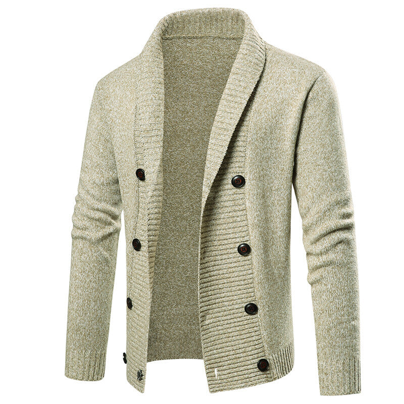 Herren Strickjacke mit modernem Schalkragen und dekorativen Knöpfen Krohn-e