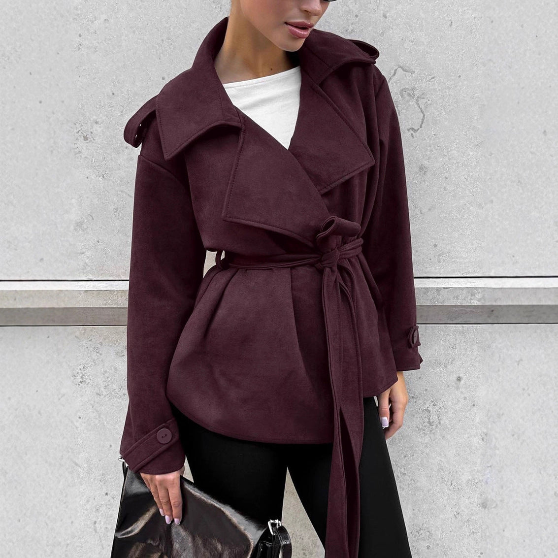 Damen Elegante Utility-Jacke mit Taillengürtel und entspannter Passform Krohn-e