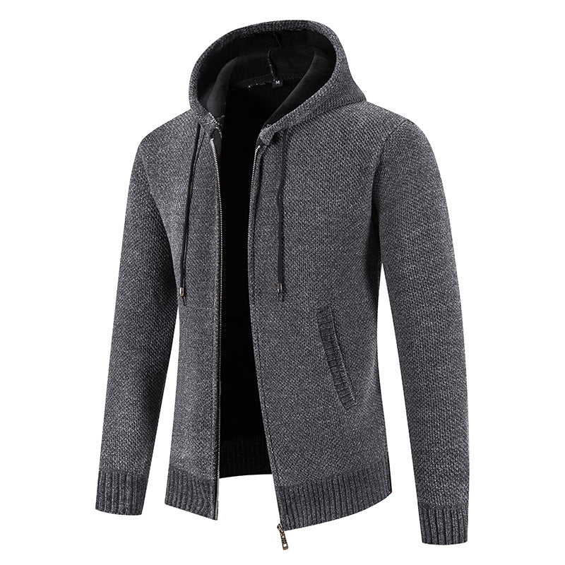 Herren Strickjacke mit Kapuze und strukturiertem Design Krohn-e