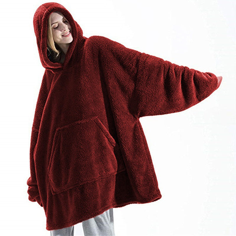 Damen Kuschelige Oversize-Hoodiejacke aus Fleece mit Kängurutasche Krohn-e