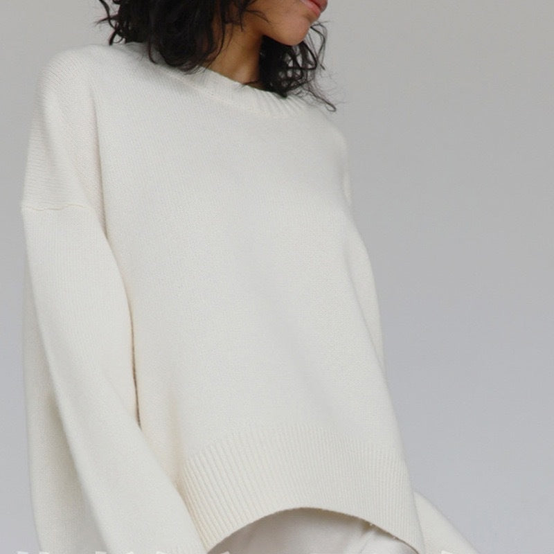 Damen Oversized Pullover mit feinem Strickmuster und breiten Bündchen Krohn-e