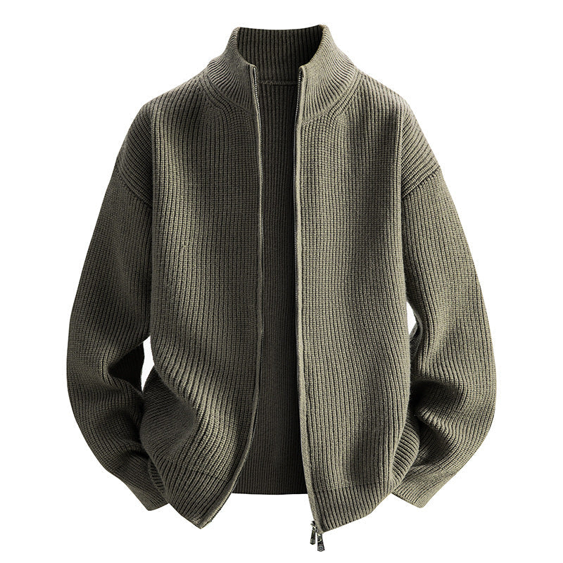 Damen modische Strickjacke mit hohem Kragen und Reißverschluss Krohn-e