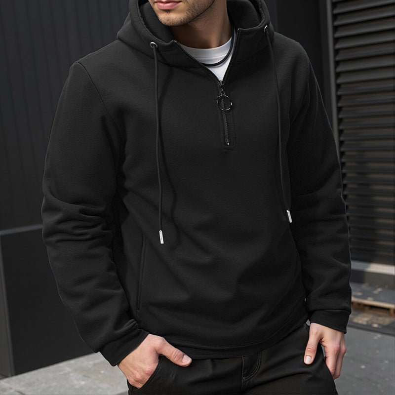 Herren Kapuzenpullover mit modernem Reißverschluss und weichem Innenfutter Krohn-e