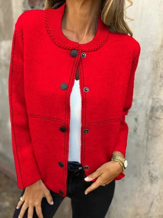 Damen Strickjacke mit Knopfleiste und edler Halslinie Krohn-e