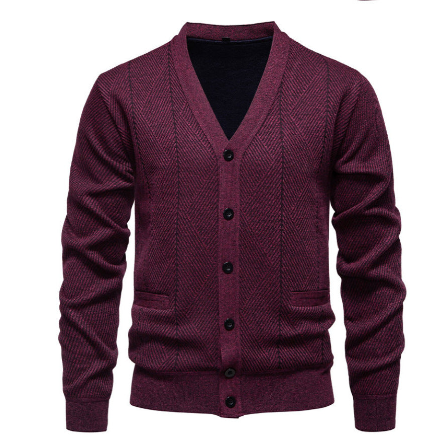 Herren modische Strickjacke mit einzigartigem Rautenmuster Krohn-e