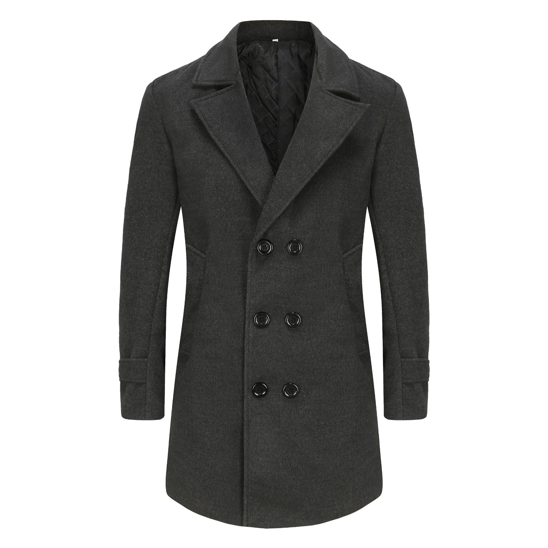 Herren stilvoller und eleganter Übercoat mit doppelter Knopfreihe Krohn-e