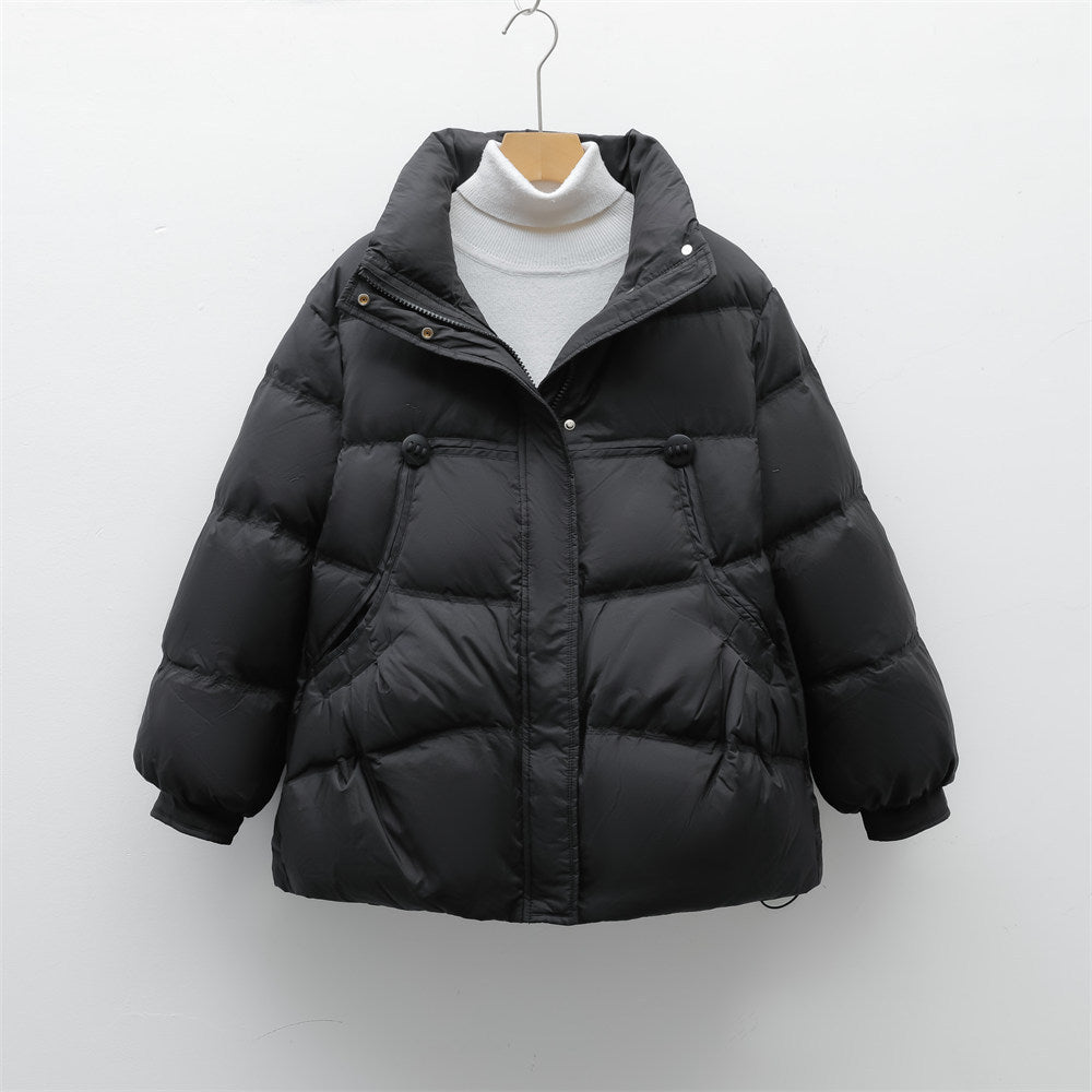 Damen voluminöse Winterjacke mit praktischen Taschen und hochschließendem Kragen Krohn-e