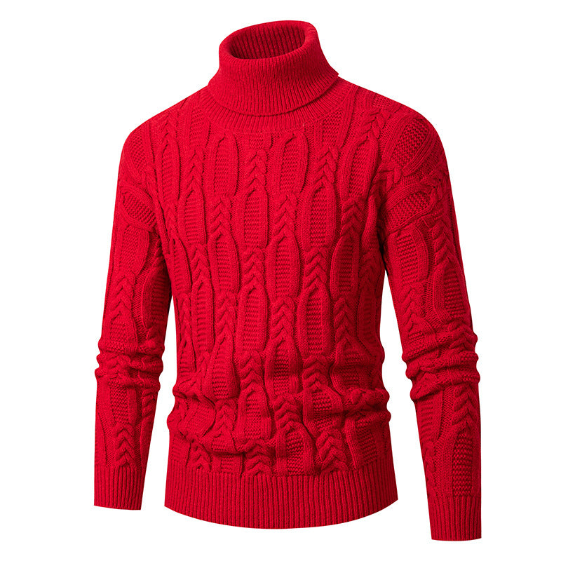 Herren Hochwertiger Rollkragenpullover mit Strukturmuster Krohn-e