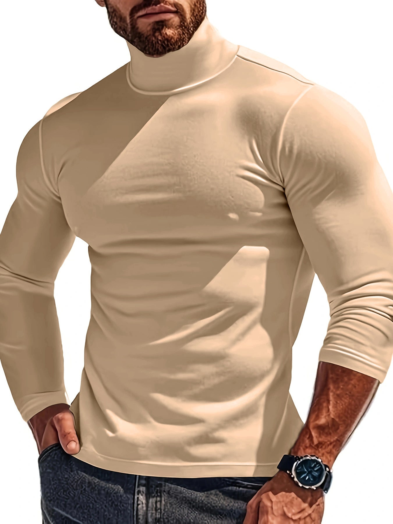Herren Langärmliges Turtleneck Shirt mit atmungsaktivem Material Krohn-e