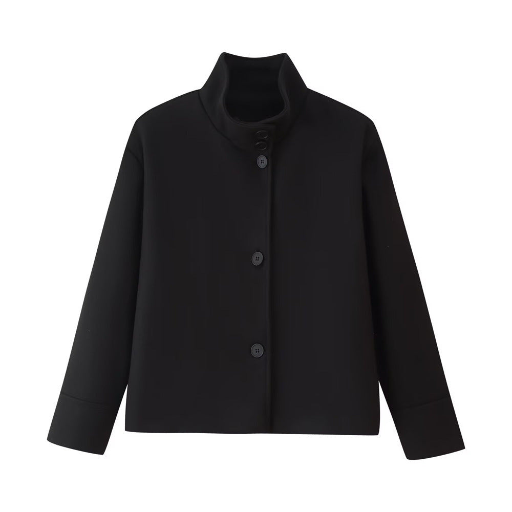 Damen Übergangsjacke mit modernem Reverskragen und eleganten Knopfdetails Krohn-e