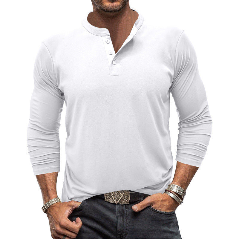 Herren Langarm T-Shirt mit Knopfleiste Krohn-e