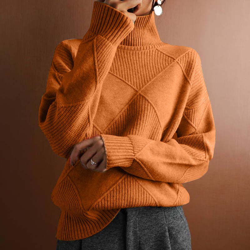 Krohn-e | Einfarbiger Klassischer Strickpullover Für Damen