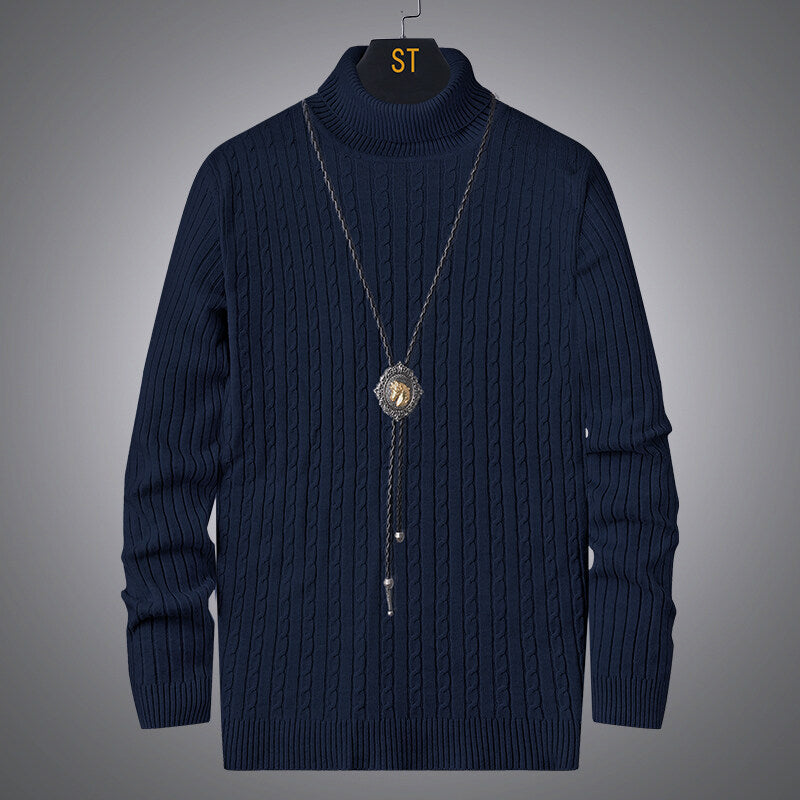 Herren Rollkragenpullover mit strukturiertem Zopfmuster Krohn-e